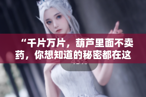 “千片萬片，葫蘆里面不賣藥，你想知道的秘密都在這里！”