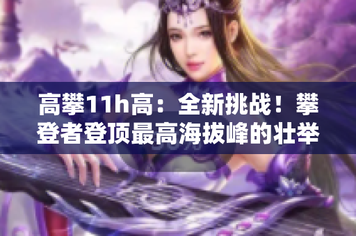 高攀11h高：全新挑戰(zhàn)！攀登者登頂最高海拔峰的壯舉
