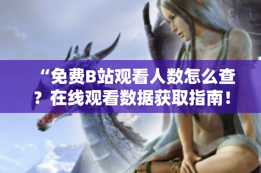 “免費B站觀看人數(shù)怎么查？在線觀看數(shù)據(jù)獲取指南！”