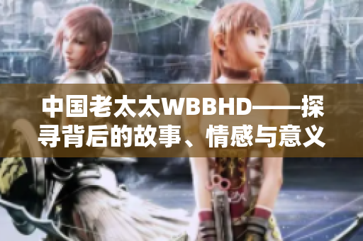 中國老太太WBBHD——探尋背后的故事、情感與意義