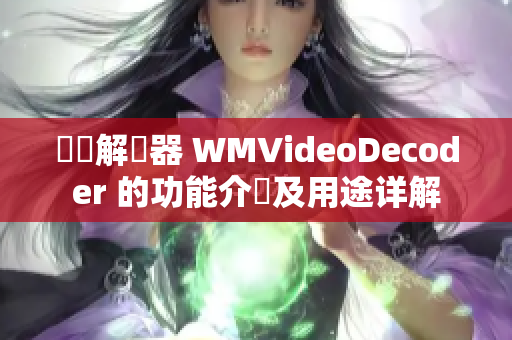 視訊解碼器 WMVideoDecoder 的功能介紹及用途詳解