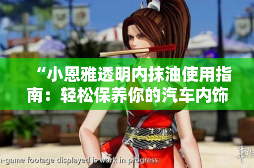 “小恩雅透明內(nèi)抹油使用指南：輕松保養(yǎng)你的汽車內(nèi)飾”
