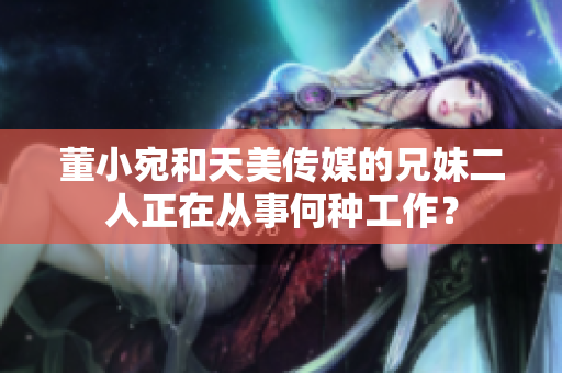 董小宛和天美傳媒的兄妹二人正在從事何種工作？