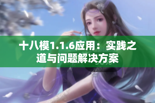 十八模1.1.6應(yīng)用：實踐之道與問題解決方案