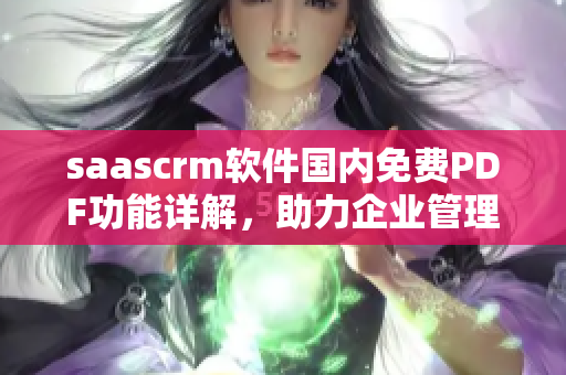 saascrm軟件國(guó)內(nèi)免費(fèi)PDF功能詳解，助力企業(yè)管理操作提升