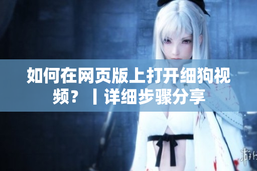 如何在網(wǎng)頁(yè)版上打開細(xì)狗視頻？丨詳細(xì)步驟分享