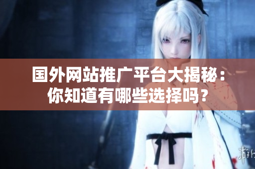 國(guó)外網(wǎng)站推廣平臺(tái)大揭秘：你知道有哪些選擇嗎？