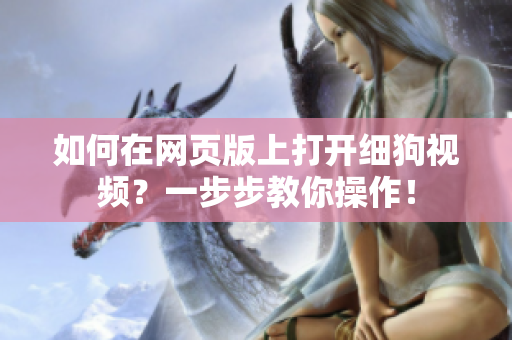 如何在網頁版上打開細狗視頻？一步步教你操作！